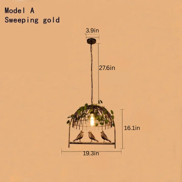 Retro Birdcage Pendant Lamp | D 19.3 - 41.3 in | Industrial Wrought Iron Hanging Light | E27 LED Fixture | Brick by Brick