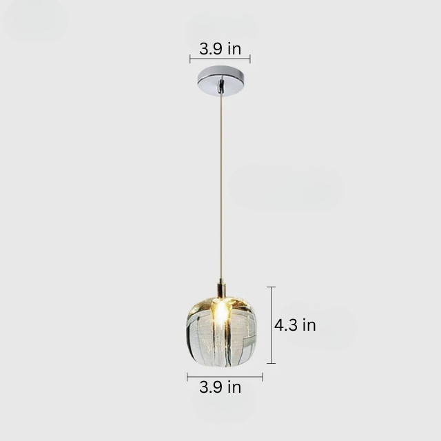 Luxury Small Chandelier | 3.9 x 4.3 in or 5.1 x 5.9 in | Crystal Apple Pendant Light | Copper Hanging Lamp | Brick by Brick