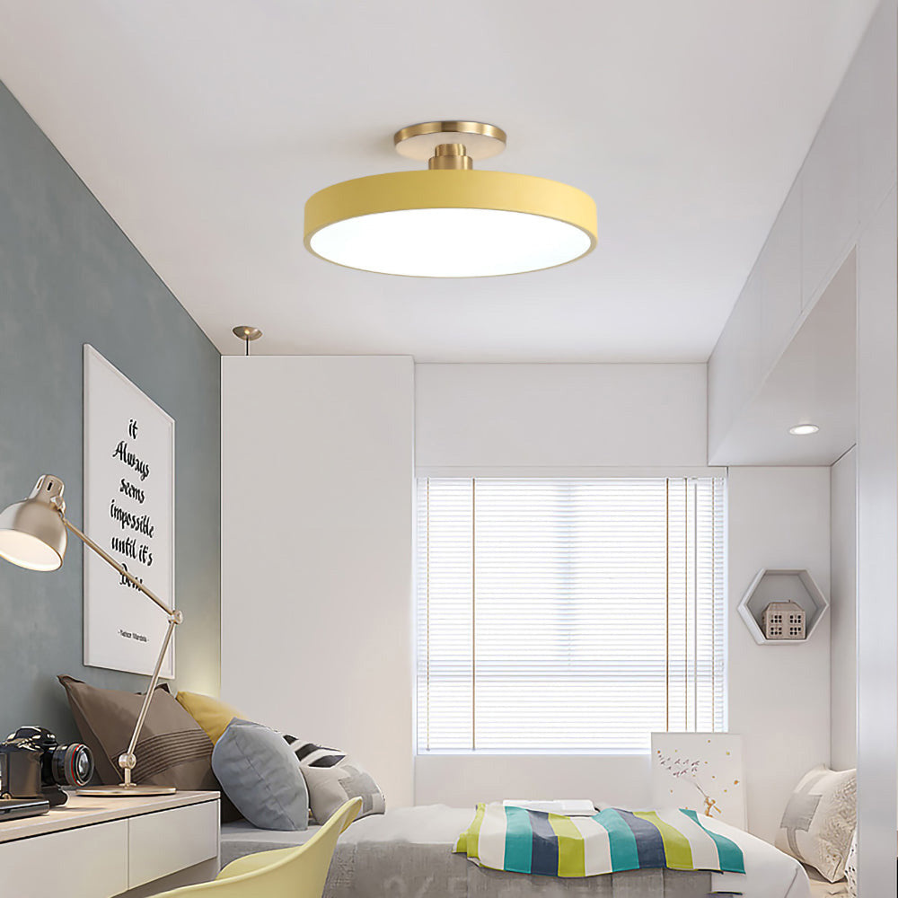 Flush Round Ceiling Light | Modern LED Fixture | Soft Glow | Metal & Acrylic
