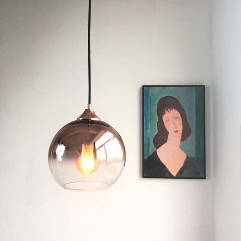 Modern Glass Globe Pendant Light | 5.9 - 15.8 in | Gradient Shade | Multiple Sizes & Finishes | LED | Brick by Brick