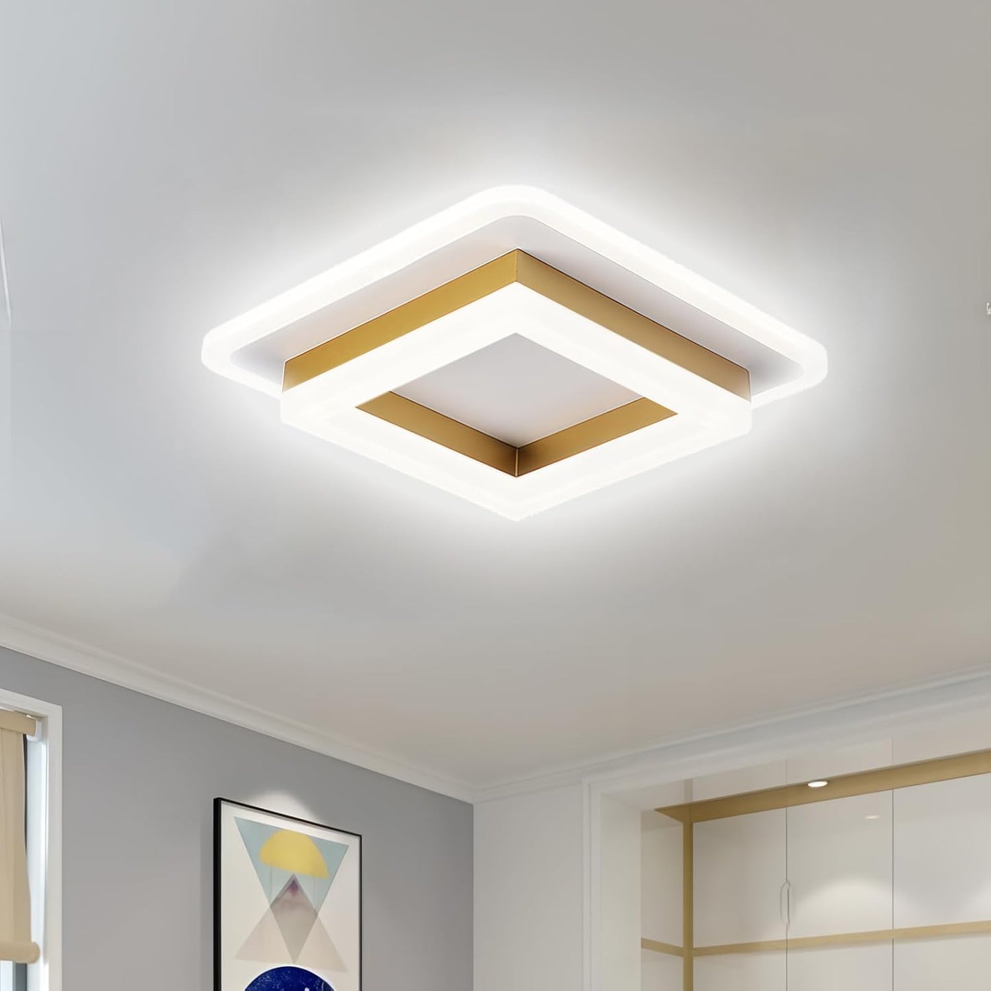 Square LED Ceiling Light | 24W | Modern Flush Mount | 2.76"x7.87" | Brick by Brick