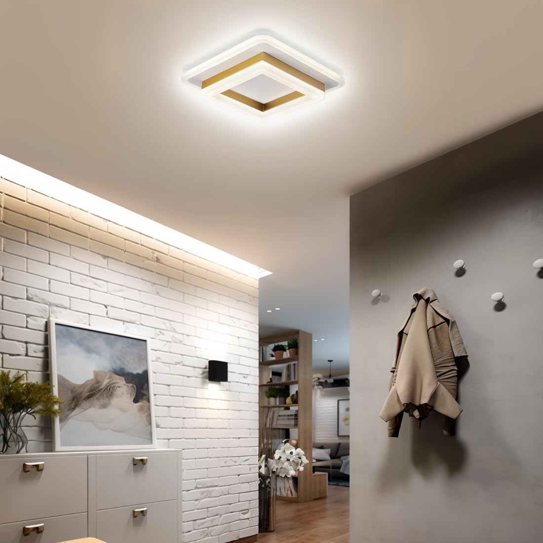 Square LED Ceiling Light | 24W | Modern Flush Mount | 2.76"x7.87" | Brick by Brick