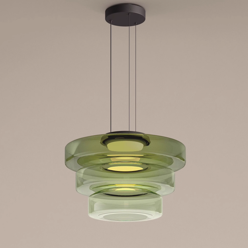 Creative Glass Pendant Lamp | Single layers- Three Layers | Modern Round Design | Warm LED Hanging Light | Brick by Brick