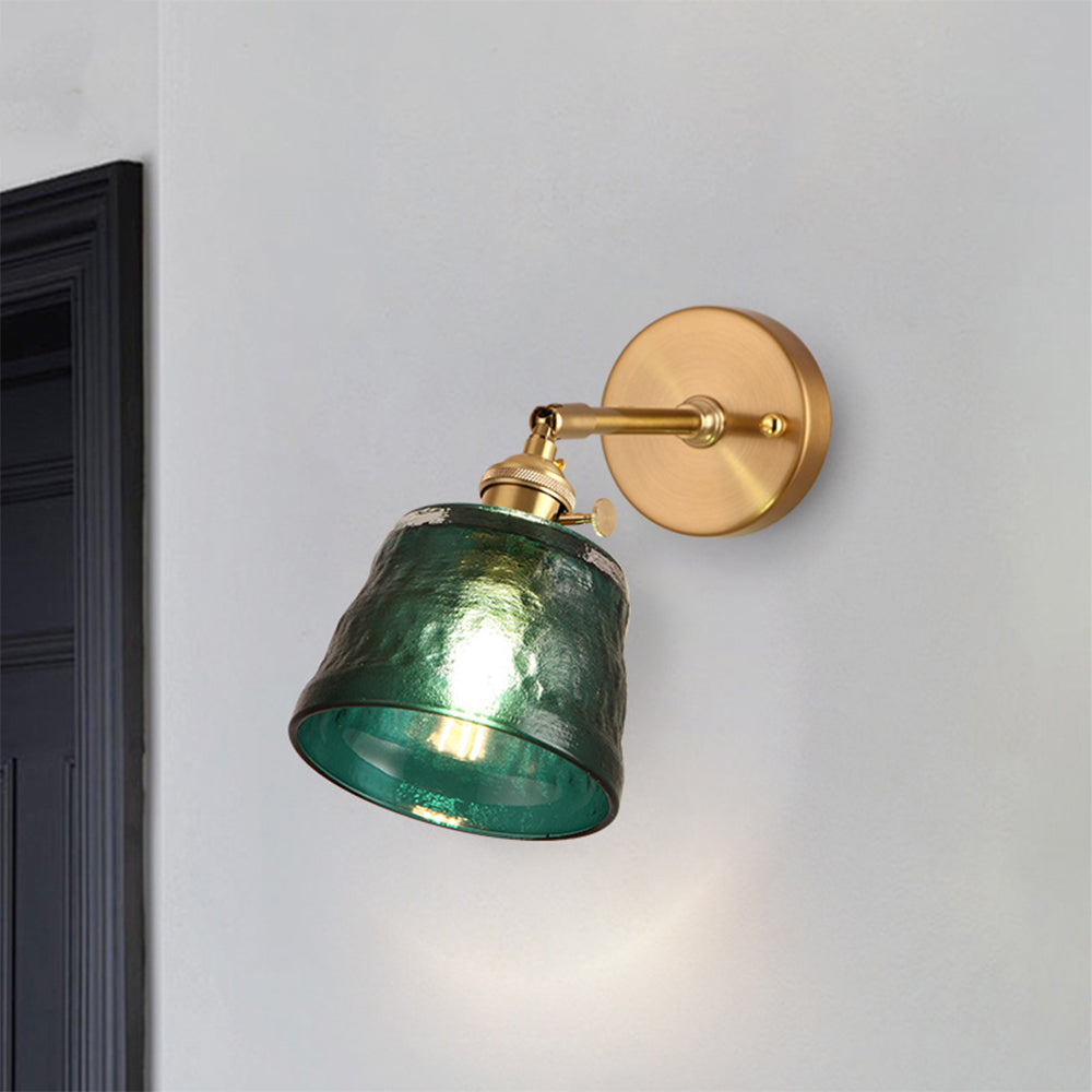Modern Glass Wall Sconce | Single Bulb | Metal Wall Light | 7.8 x 7.5 in | Brick by Brick