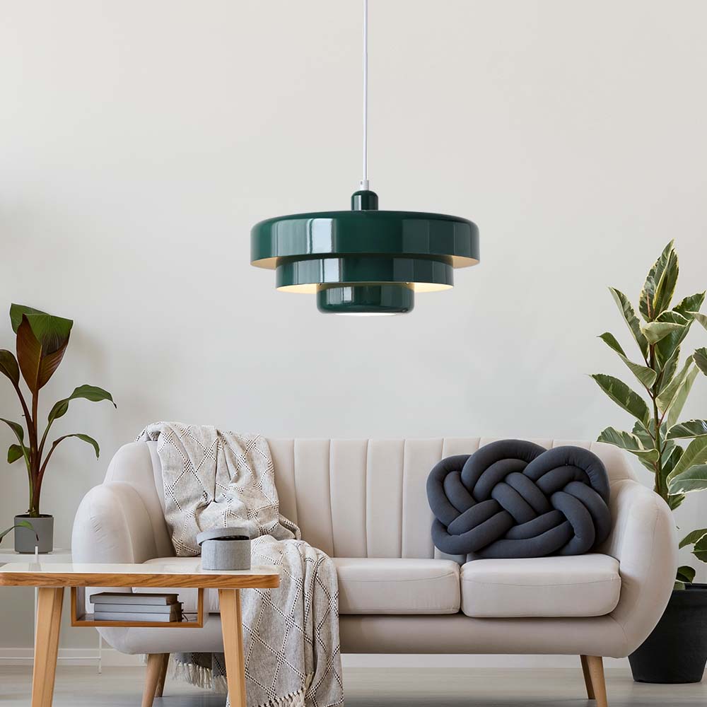 Bauhaus Style Iron Pendant Light | 8.27×13.78 in | Modern Mid-Century Hanging Fixture | Brick by Brick