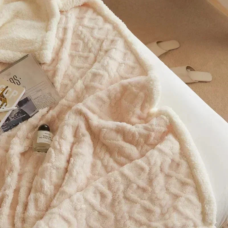 Cozy Lambswool Throw Blanket | Plush Double Layer Fleece | Winter Comfort & Home Décor | Brick by Brick