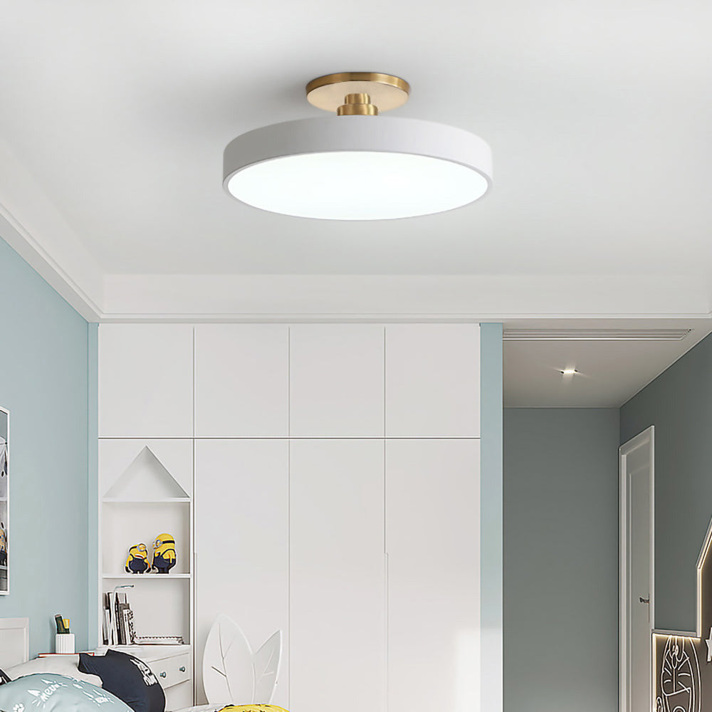 Flush Round Ceiling Light | Modern LED Fixture | Soft Glow | Metal & Acrylic