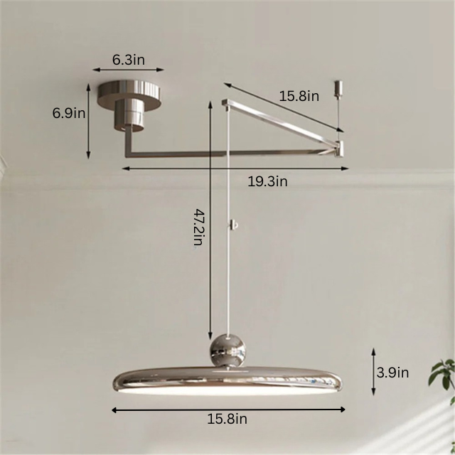 Nordic Rotatable Pendant Light | AC 90–260V | Modern Folding LED Chandelier | Adjustable Arm Ceiling Lamp | Brick by Brick