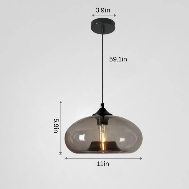 Nordic Glass Pendant Light | 11 x 6 in | Contemporary Hanging Ceiling Lamp | Colorful Fixture | Brick by Brick