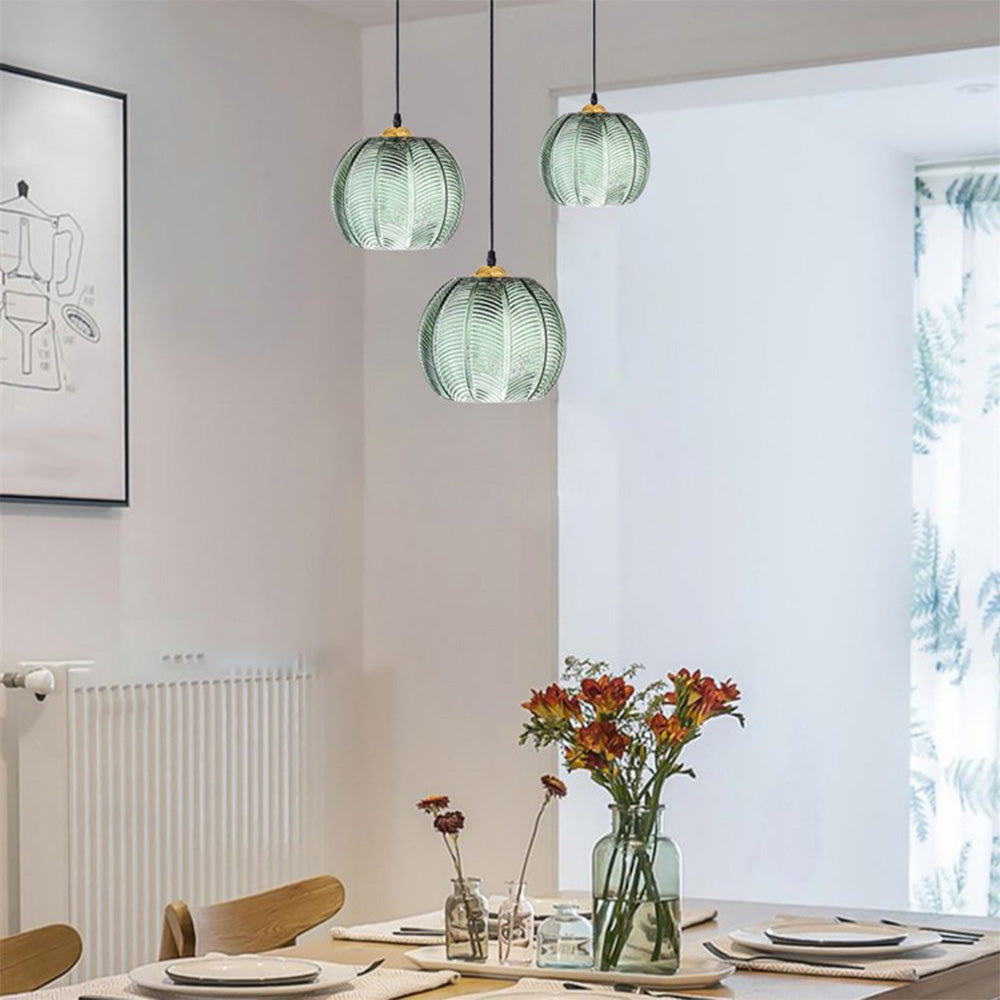 Green Glass Pendant Light | 5.90-9.84 in | Modern Hanging Lamp | Ambient Home Lighting | Brick by Brick