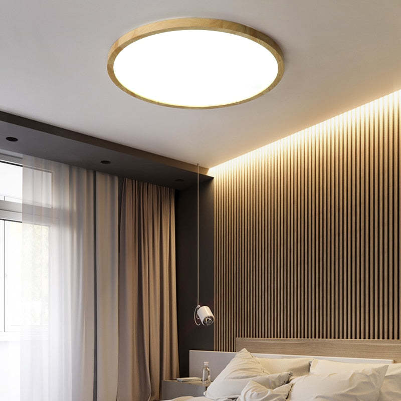 LED Wood Ceiling Light | 9.1"–19.7" | Flush Mount | Warm or Cold White | Dimmable | Brick by Brick