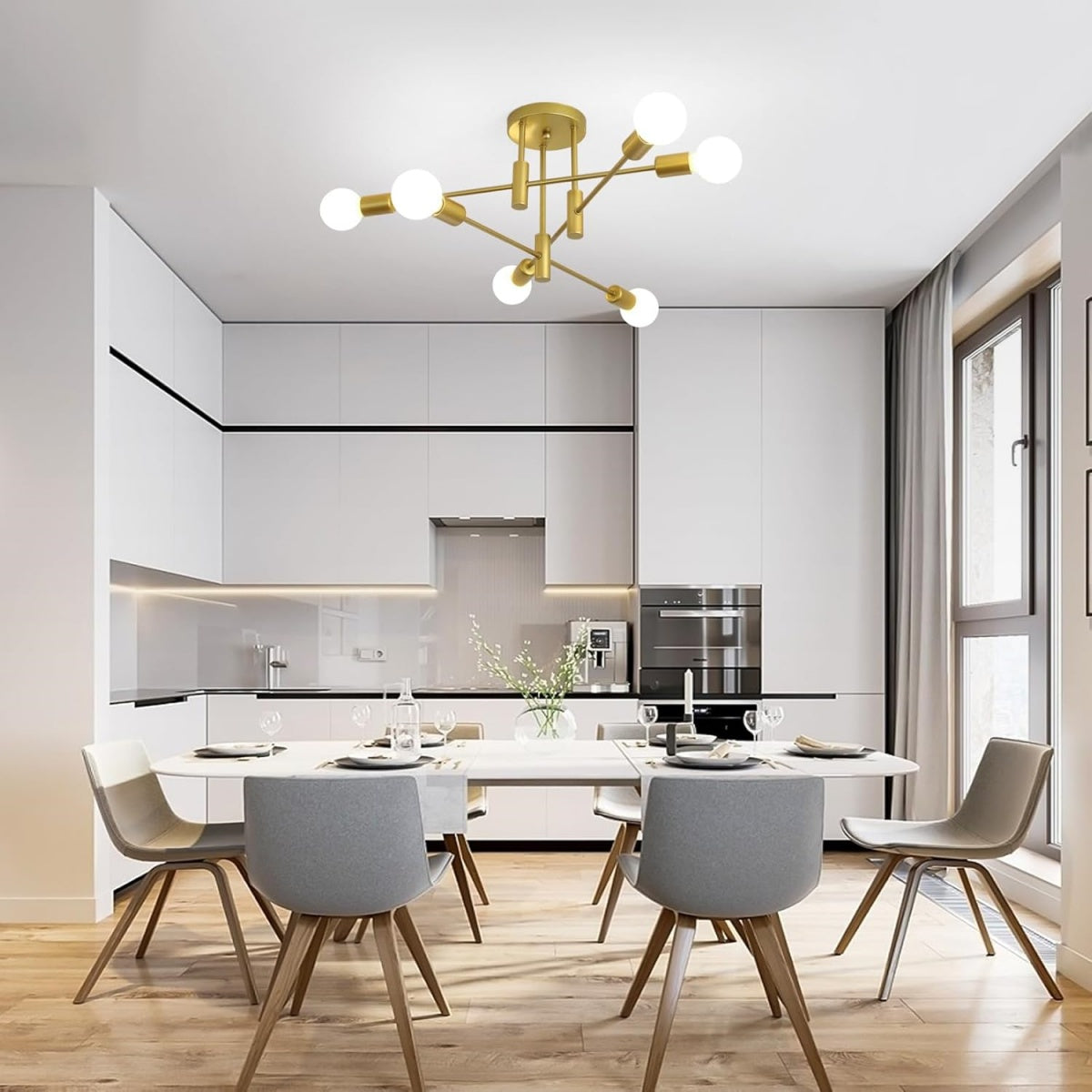 Modern Ceiling Light | Scandinavian Style | Multi-Light Fixture | Minimalist Metal Fixture | Brick by Brick
