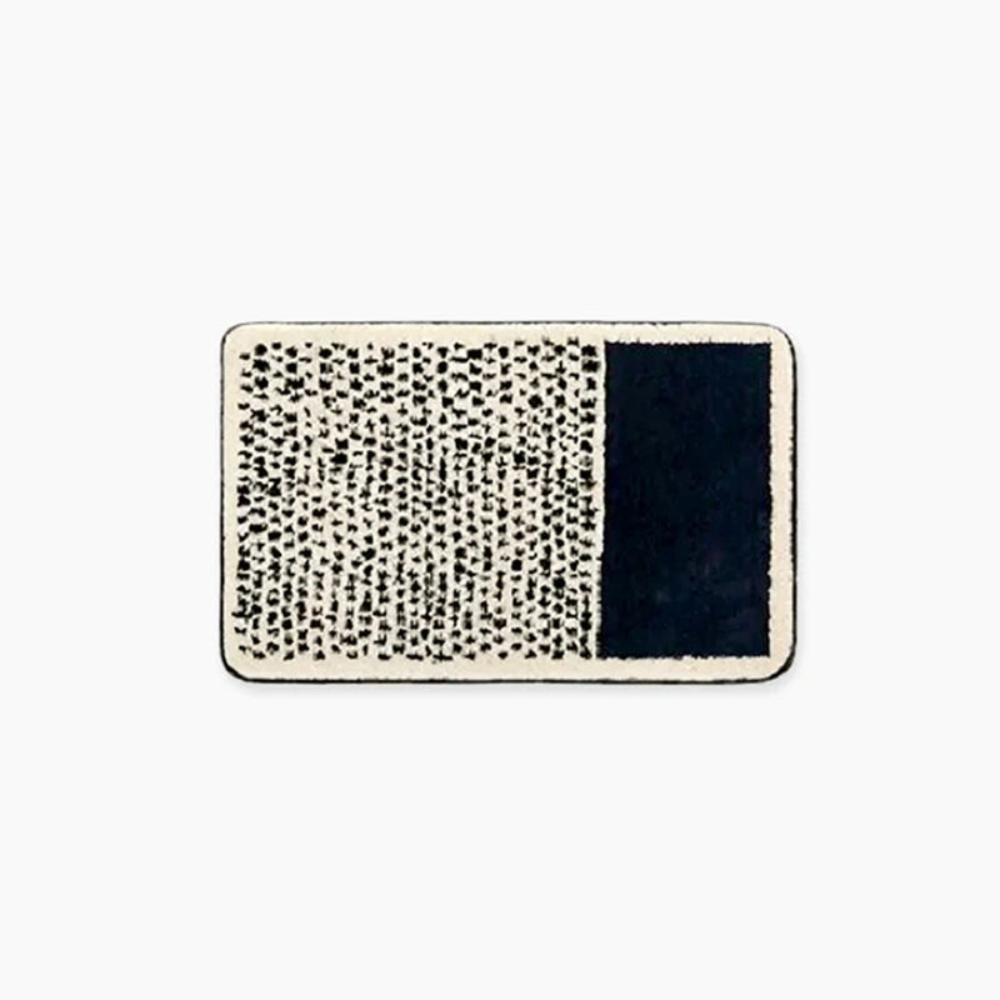 Non Slip Bath Mat | Abstract Microfiber Bathroom Rug | Soft & Absorbent with Anti-Skid Backing | Brick by Brick