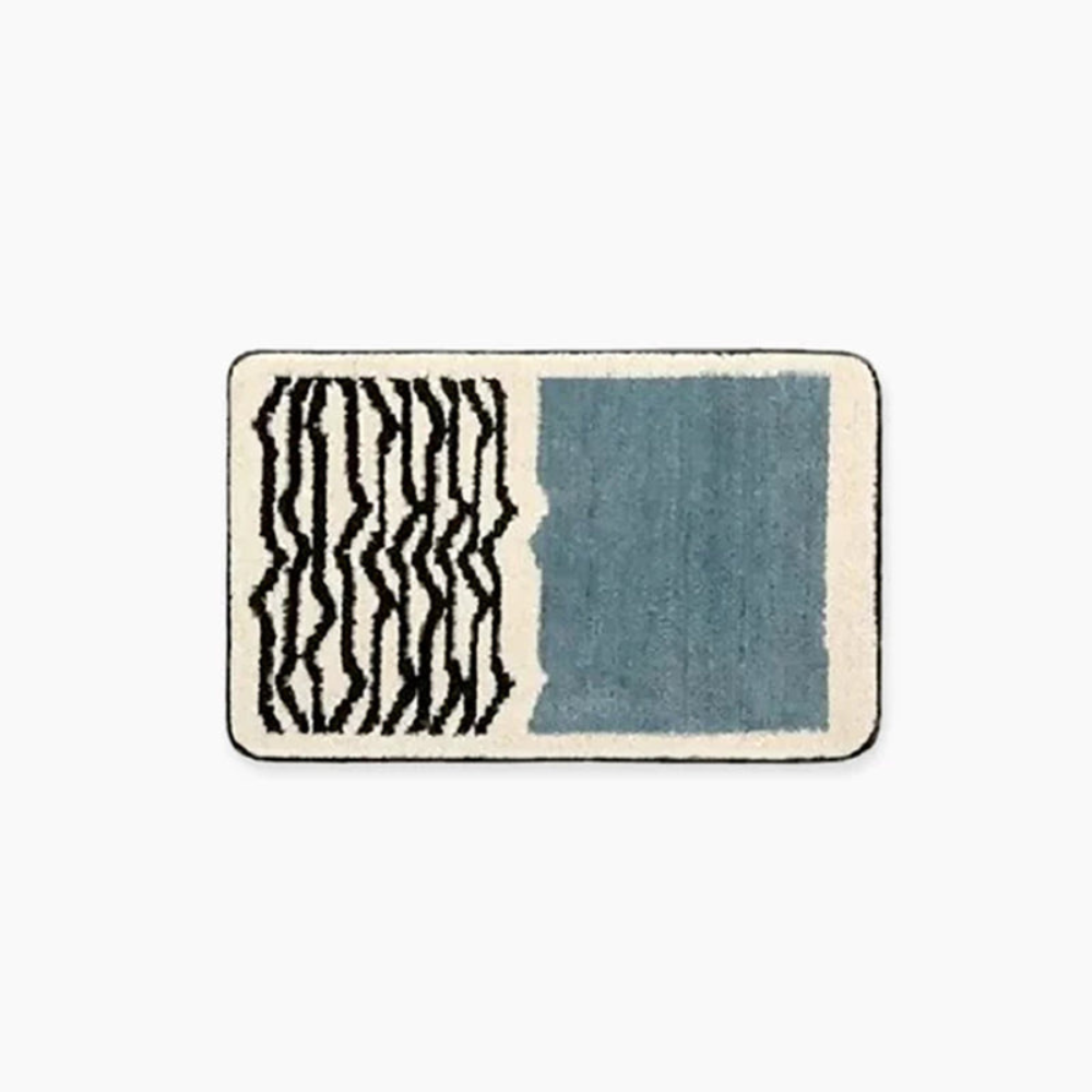 Non Slip Bath Mat | Abstract Microfiber Bathroom Rug | Soft & Absorbent with Anti-Skid Backing | Brick by Brick