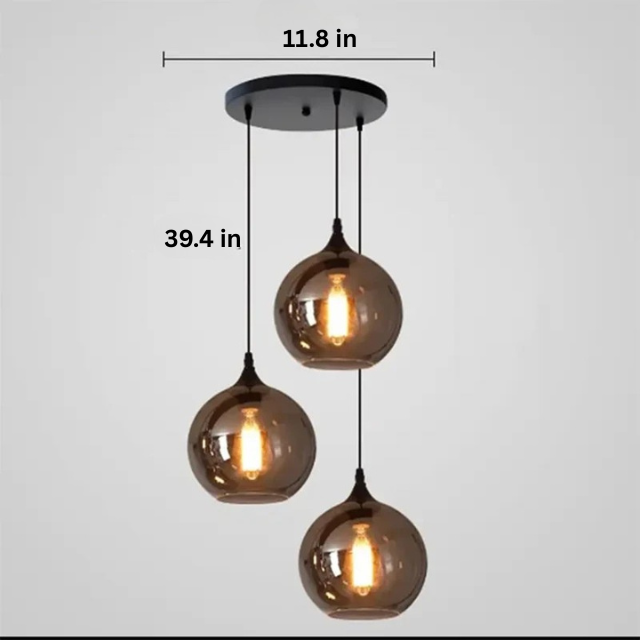 Contemporary LED Pendant Light |3-12 Heads | Glass & Iron | Remote & App Dimmable Chandelier | Brick by Brick