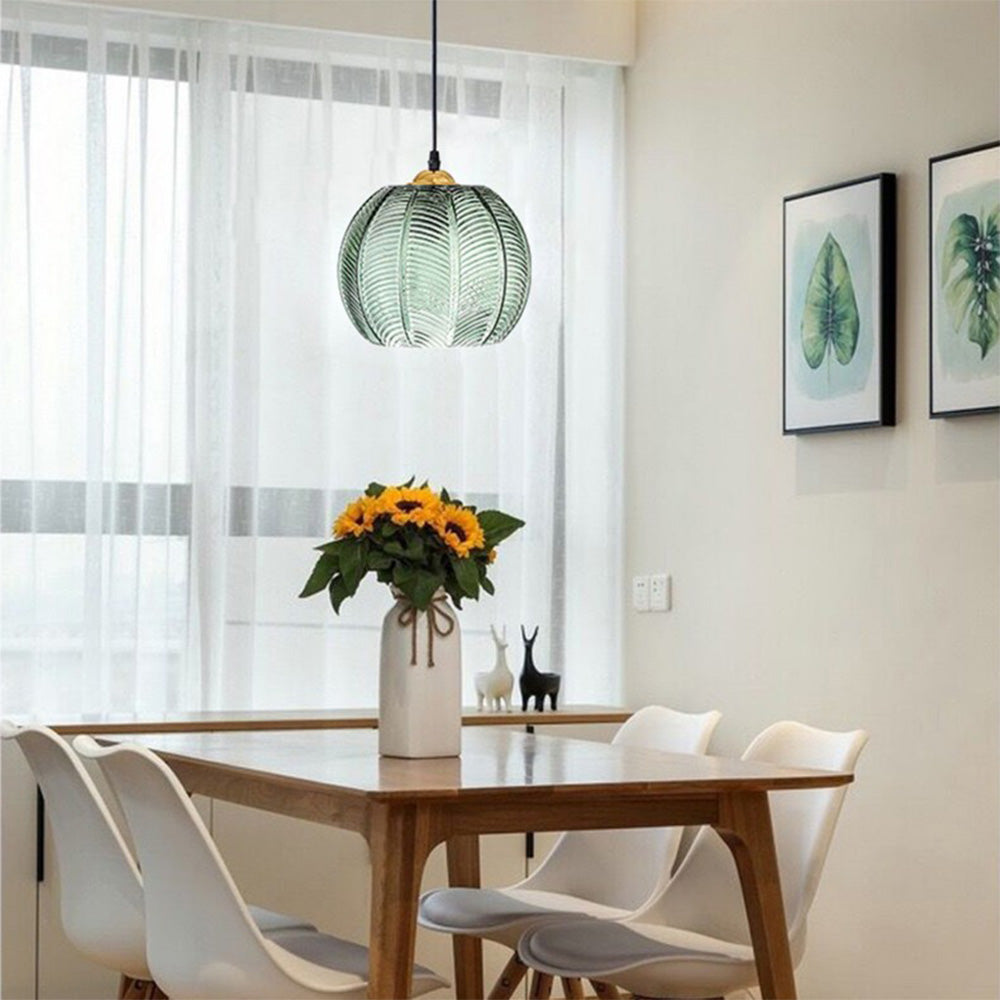 Green Glass Pendant Light | 5.90-9.84 in | Modern Hanging Lamp | Ambient Home Lighting | Brick by Brick