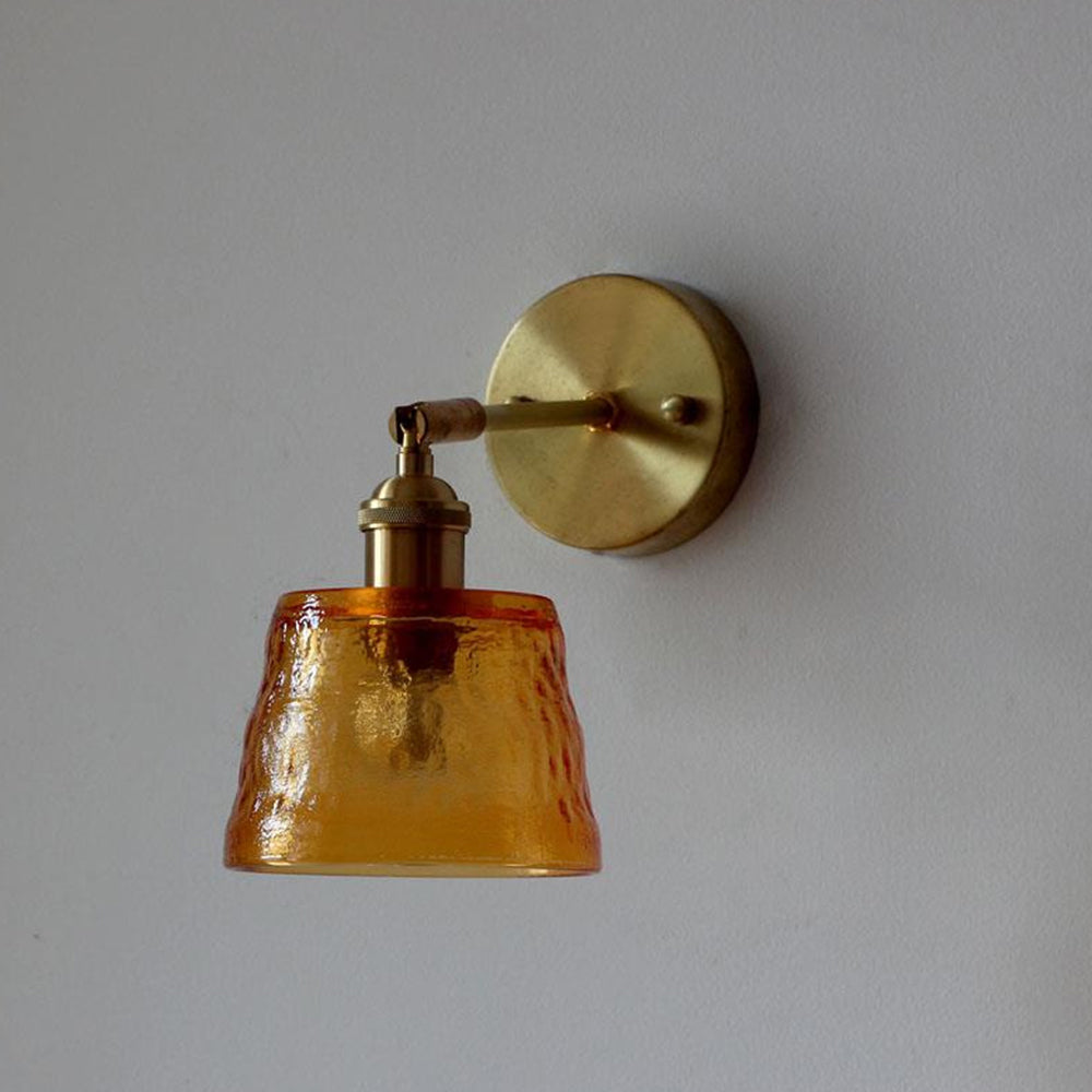 Modern Glass Wall Sconce | Single Bulb | Metal Wall Light | 7.8 x 7.5 in | Brick by Brick
