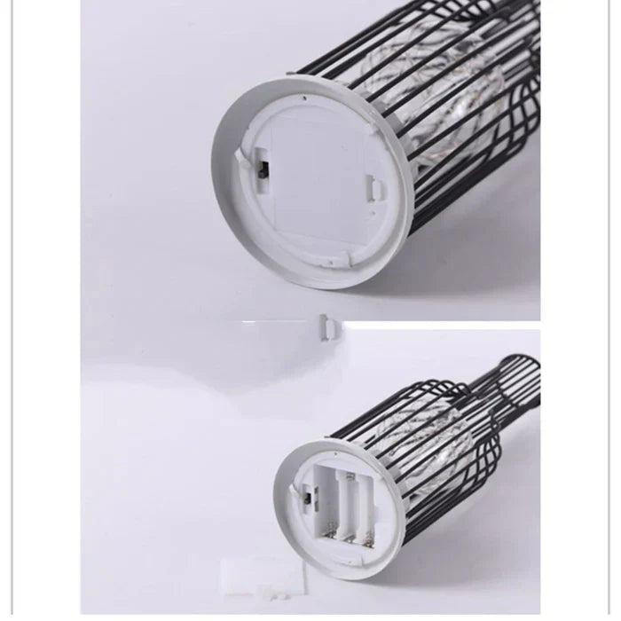 Modern Black Table Lamp | Sculptural Cage Design | USB-Powered LED Light | 3 Artistic Shapes