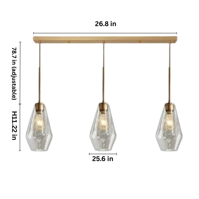 Amber Glass LED Chandelier | Modern Dimmable Pendant Light | Indoor Bedroom Living Room | Brick by Brick