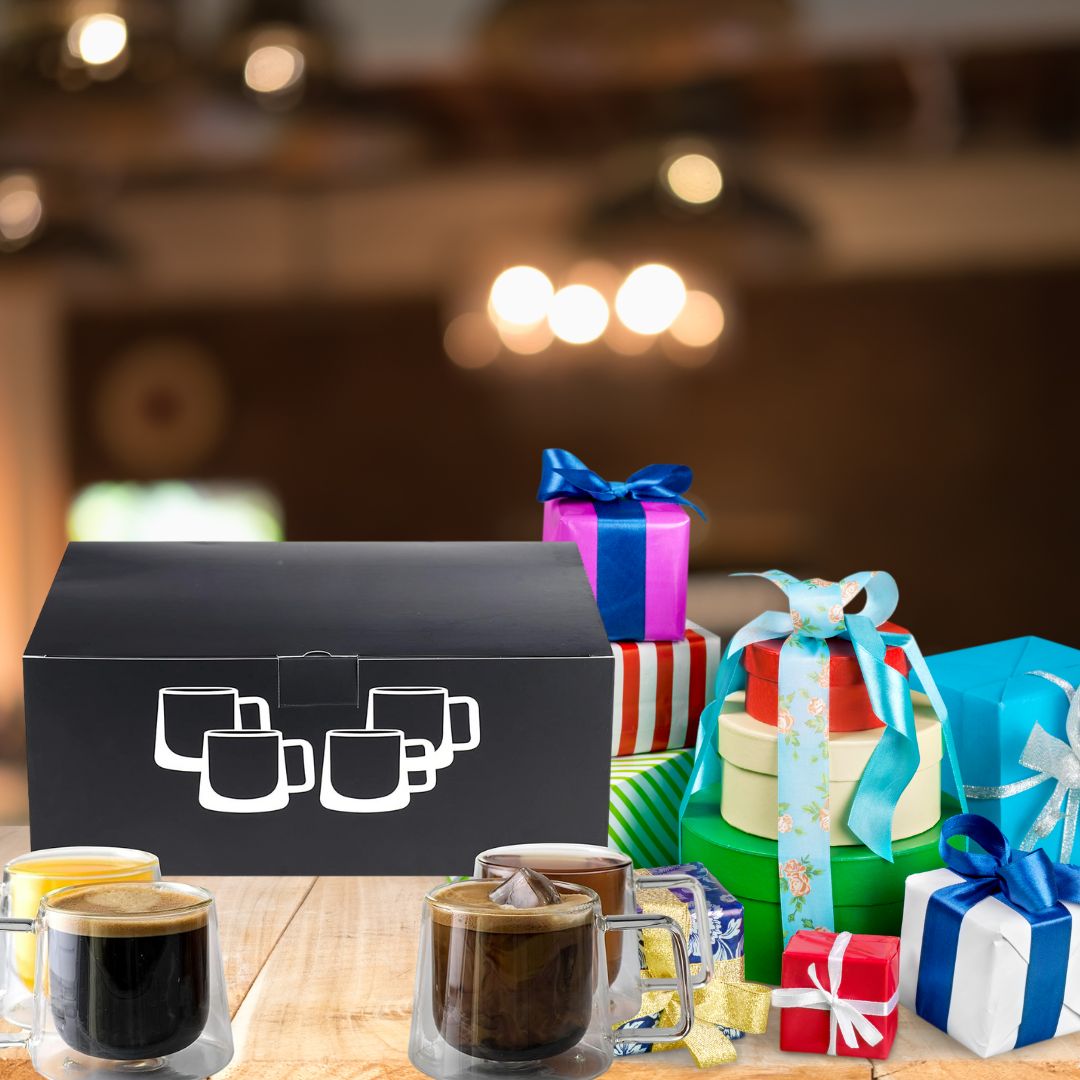 Double Walled Glass Coffee Mug | 250ml Insulated Cup with Handle | Modern Clear Glass Design | Brick by Brick