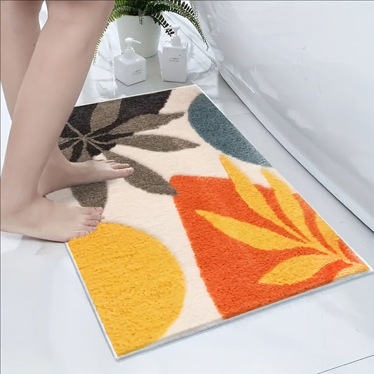 Modern Abstract Bath Mat | Soft Microfiber Absorbent | Quick-Dry | Non-Slip | Brick by Brick