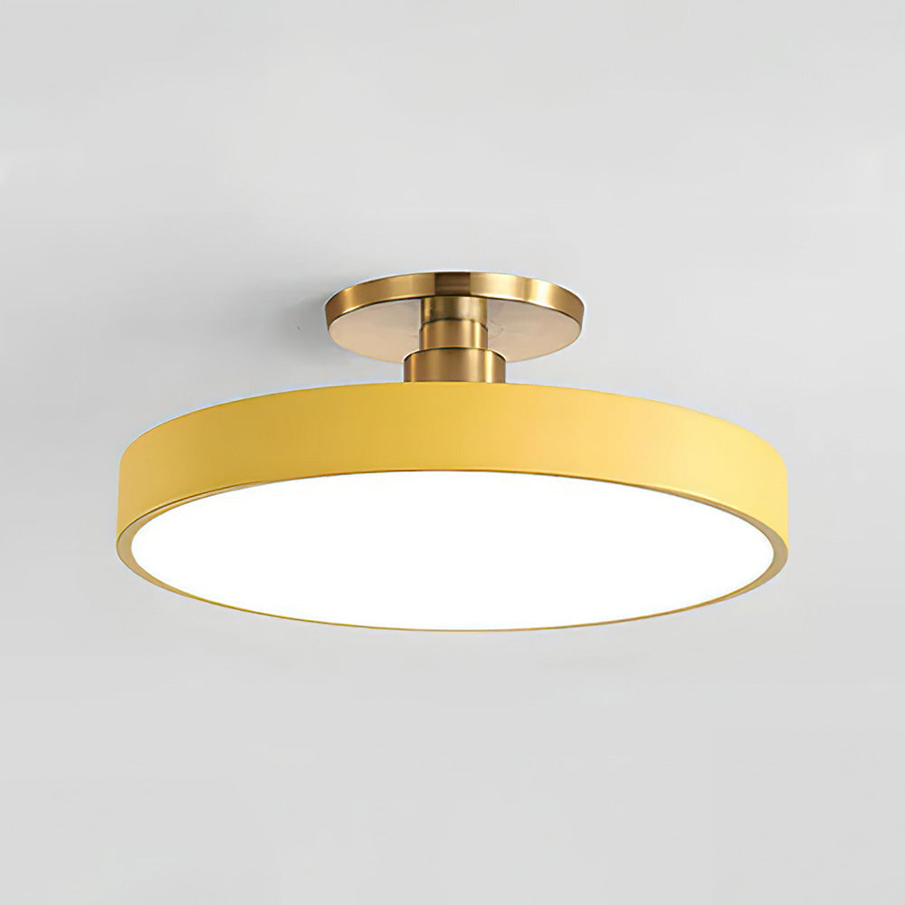 Flush Round Ceiling Light | Modern LED Fixture | Soft Glow | Metal & Acrylic
