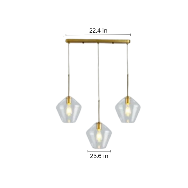 Amber Glass LED Chandelier | Modern Dimmable Pendant Light | Indoor Bedroom Living Room | Brick by Brick
