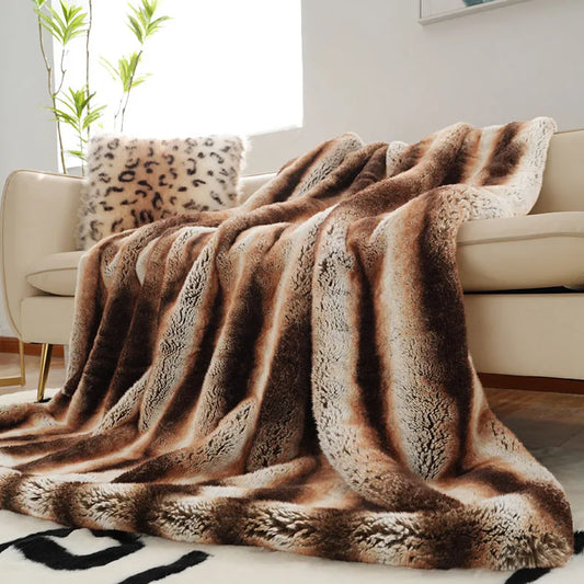 Takora Faux Fur Throw | 50"x59" & 59"x79" | Japandi Inspired | Plush | Brick by Brick