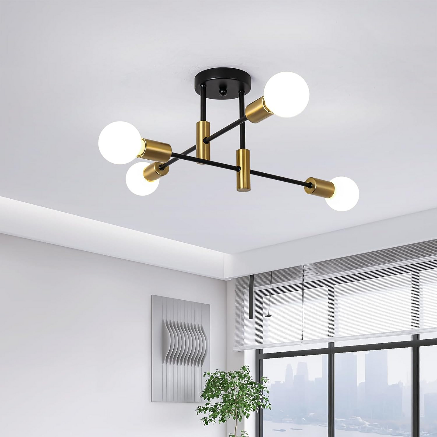 Modern Ceiling Light | Scandinavian Style | Multi-Light Fixture | Minimalist Metal Fixture | Brick by Brick