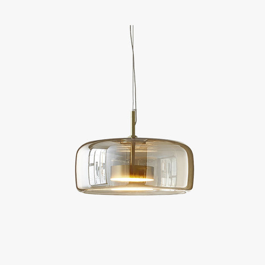 Amber Glass Pendant Light | Vintage Style | Warm LED Glow | Adjustable Height
