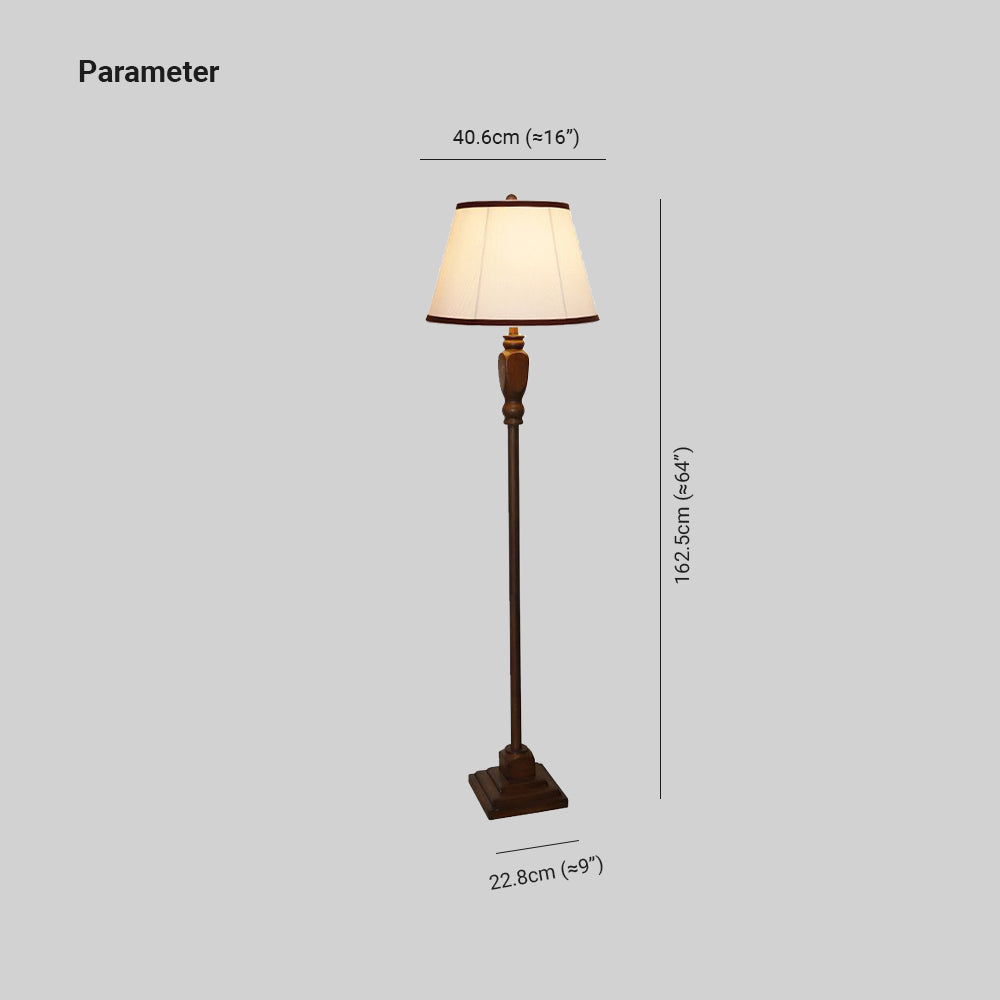 Eryn Retro Drum Floor Lamp | 9 x 16 x 64 in | Fabric Shade | Metal Base | With or Without Tray | Brick by Brick