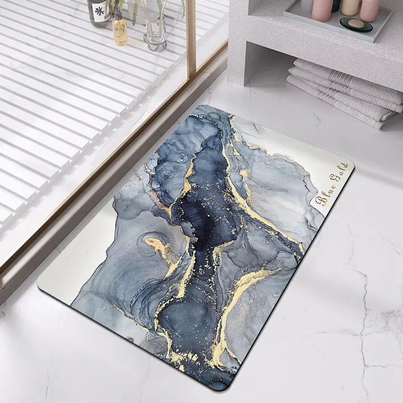 AquaArt Luxe Bath Mat | Artistic Design | Soft Absorbent Non-Slip Microfiber | Brick by Brick