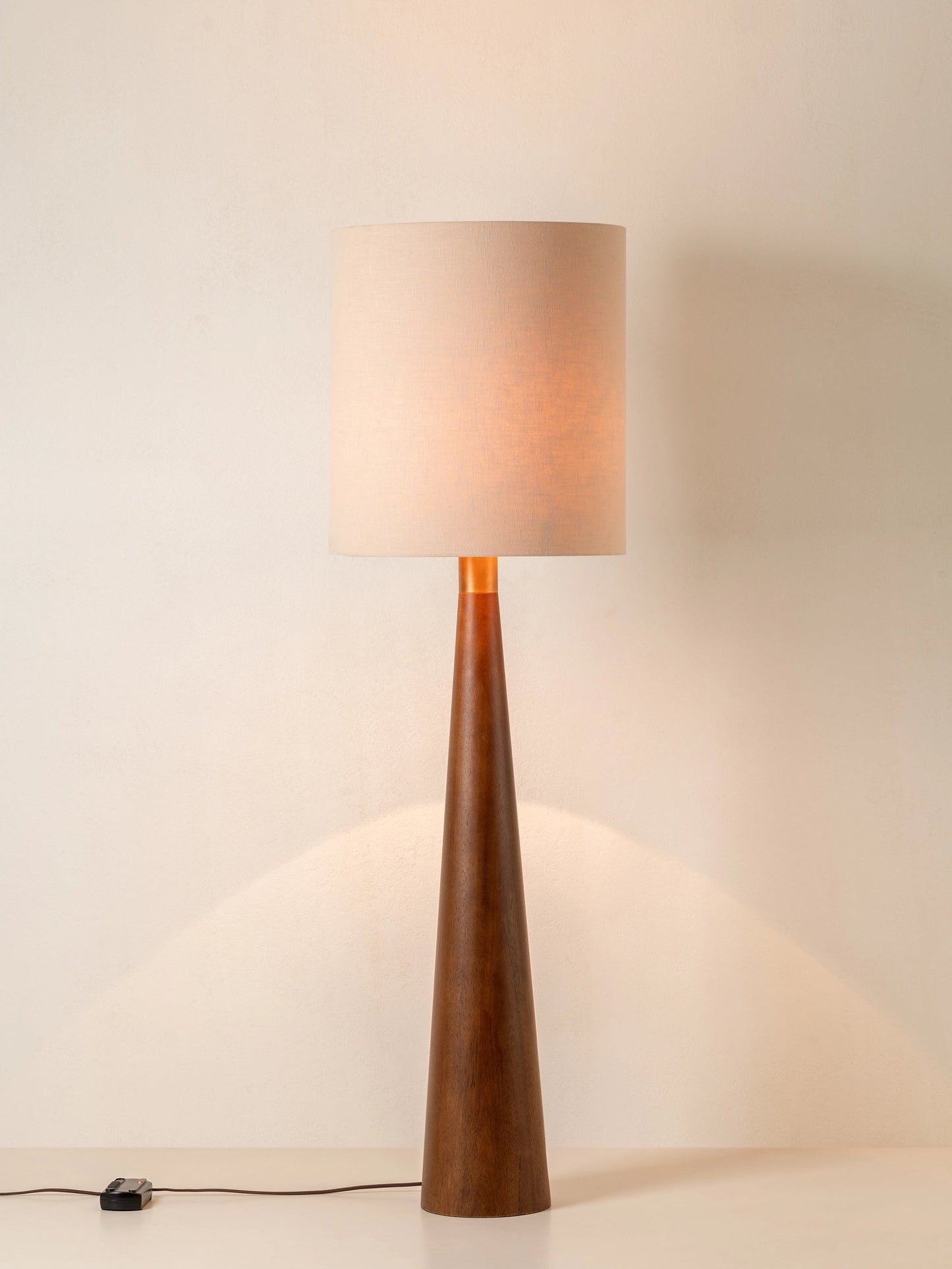 Baneza Floor Lamp Aged Brass | Standing Lamp for Living Room | Cream Linen Shade | Brick by Brick London 2