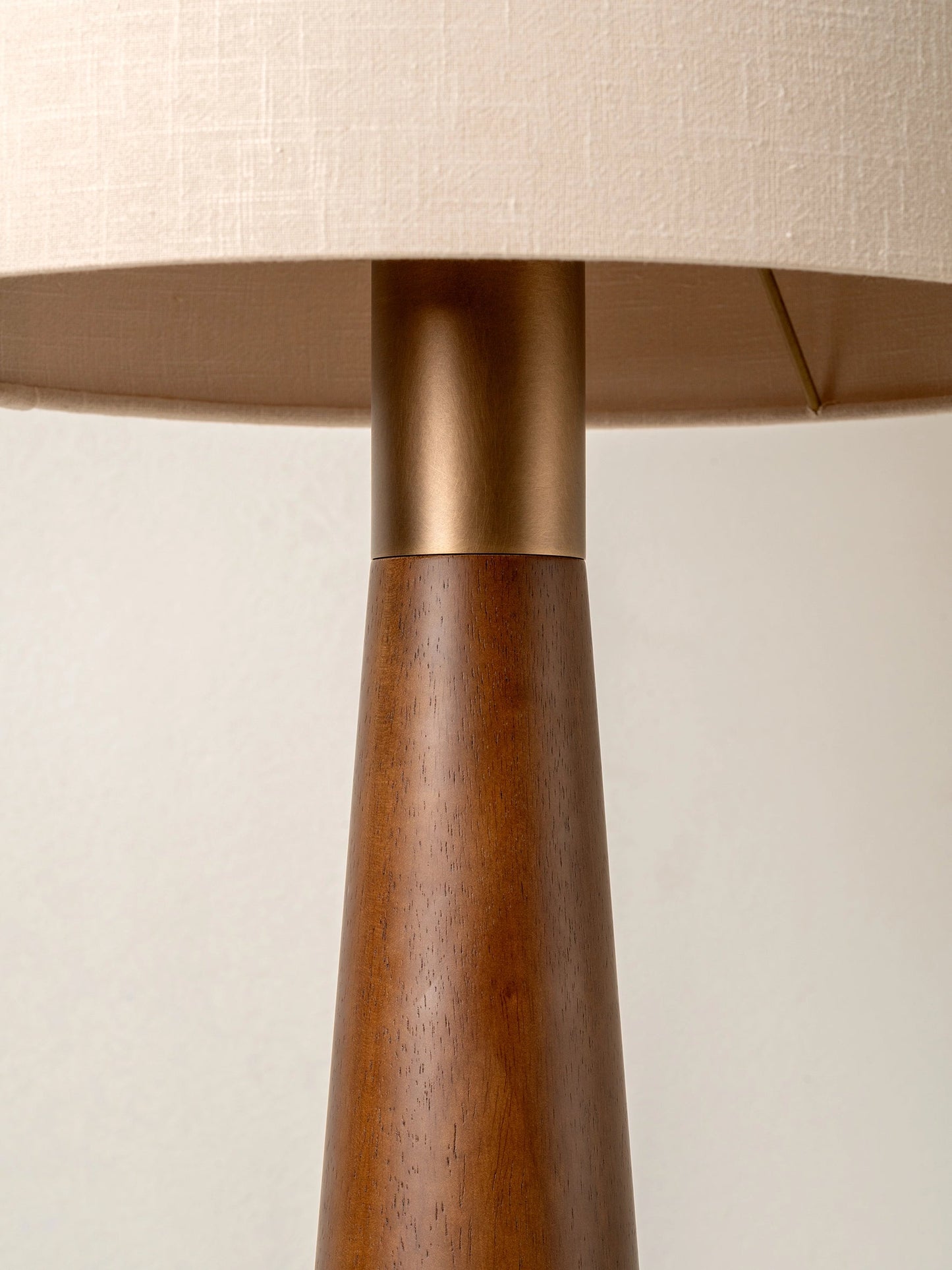 Baneza Floor Lamp Aged Brass | Standing Lamp for Living Room | Cream Linen Shade | Brick by Brick London 3