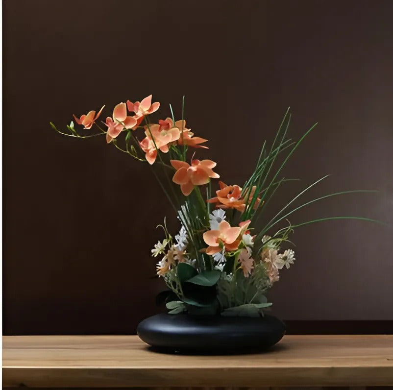eramic Dove Vase with Faux Orchids | Modern Decorative Centerpiece | 12" Symbolic Design | No Maintenance