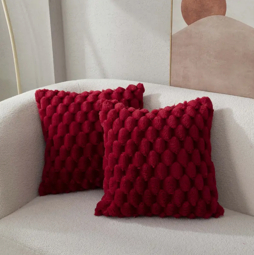 Throw Pillow Cushion | Fluffy Soft Fabric | Square 20x20 in | Decorative Accent Pillow | Brick By Brick