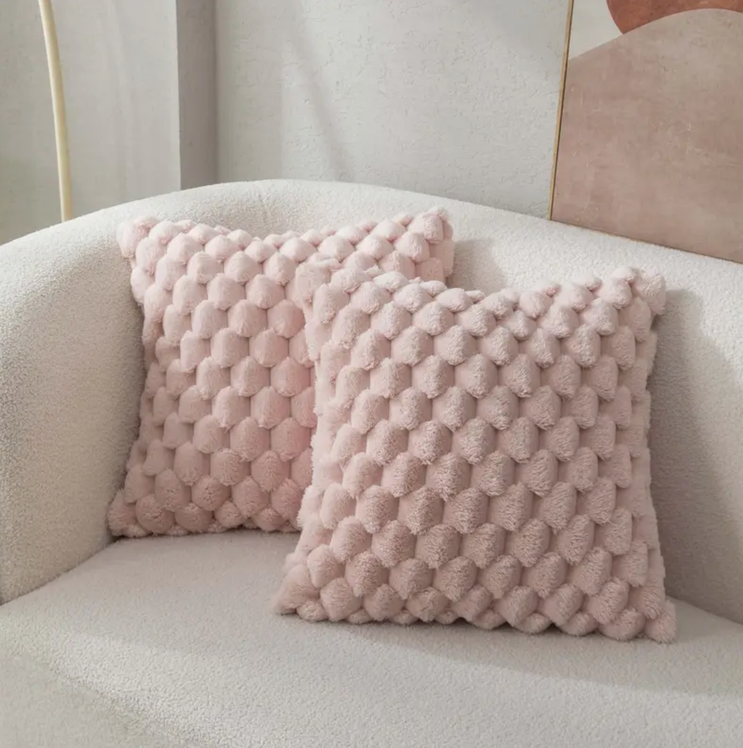 Throw Pillow Cushion | Fluffy Soft Fabric | Square 20x20 in | Decorative Accent Pillow | Brick By Brick