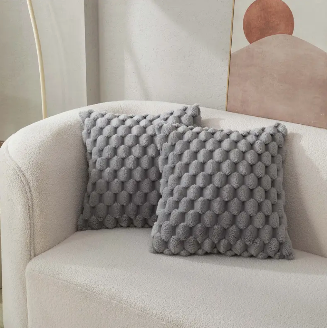 Throw Pillow Cushion | Fluffy Soft Fabric | Square 20x20 in | Decorative Accent Pillow | Brick By Brick