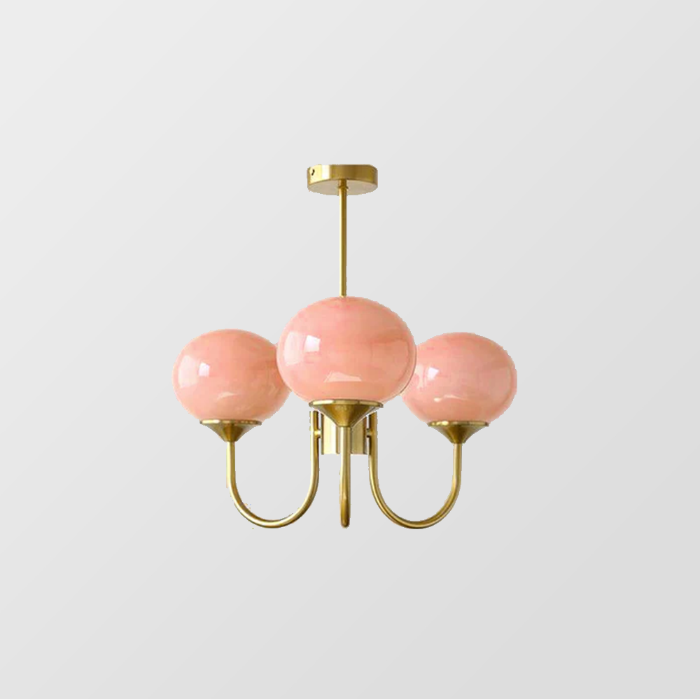 Bubble Pink Glass Chandelier Light | Modern Gold Pendant | 19.69 | Elegant Home Decor | Brick by Brick London
Modern Bubble Chandelier | Pink Glass & Gold Finish | 19.69 Pendant Light | Stylish Home Accent | Brick by Brick London 2