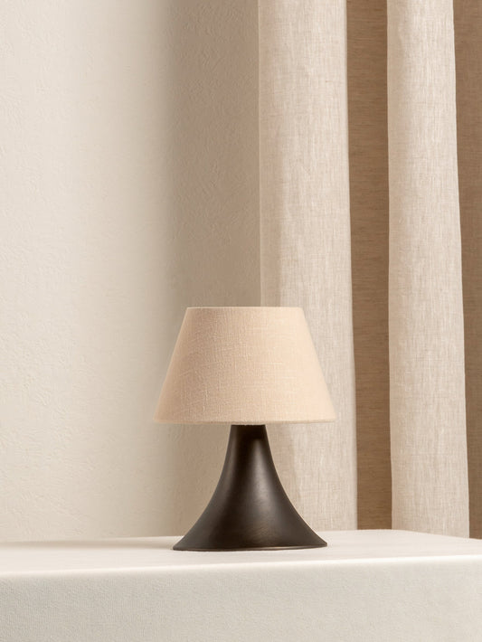 Cenare Rechargeable Table Lamp | Bronze & Linen | Portable Ambience Light | Touch Dimming | Brick by Brick London 1