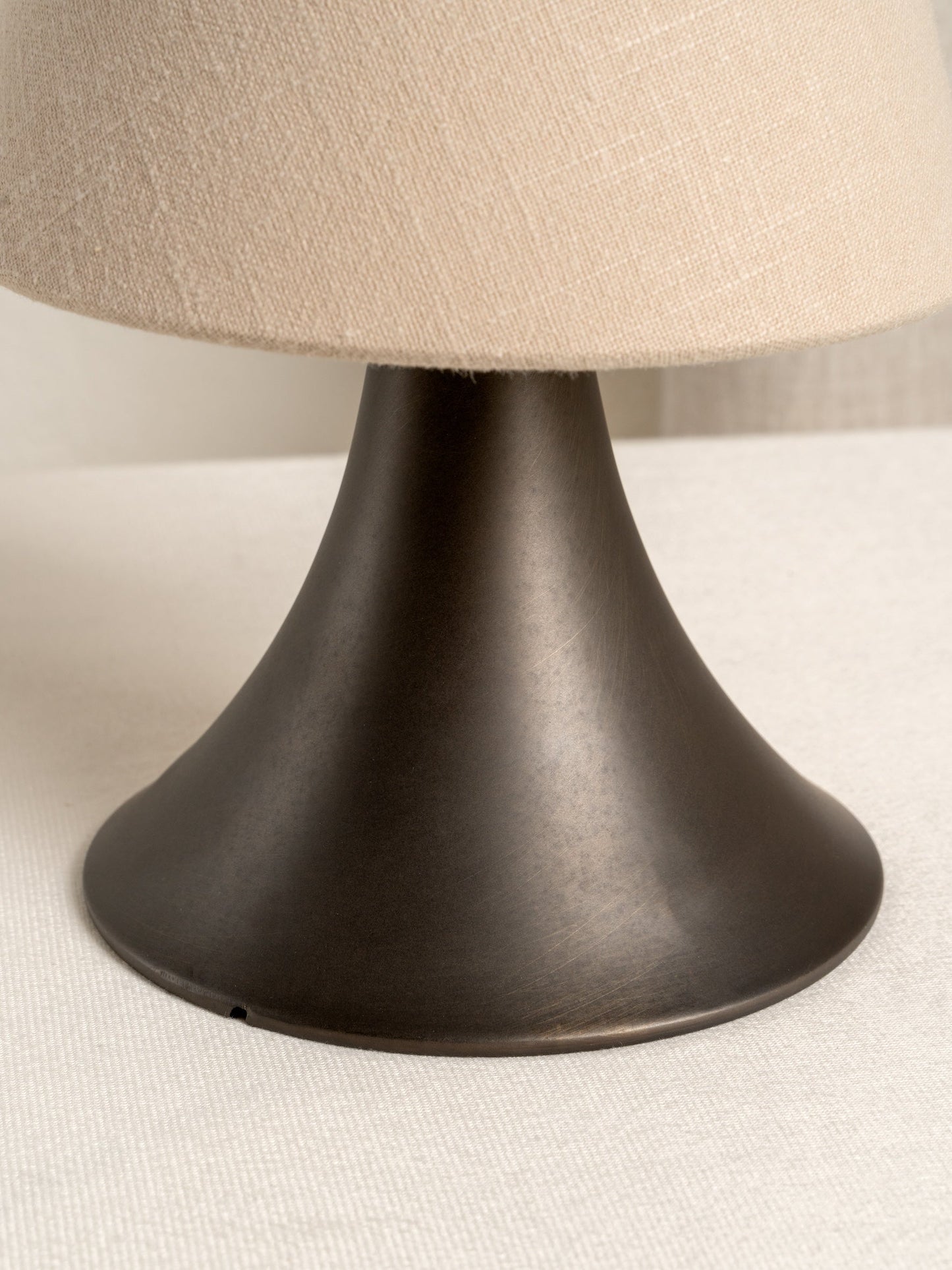 Cenare Rechargeable Table Lamp | Bronze & Linen | Portable Ambience Light | Touch Dimming | Brick by Brick London 3