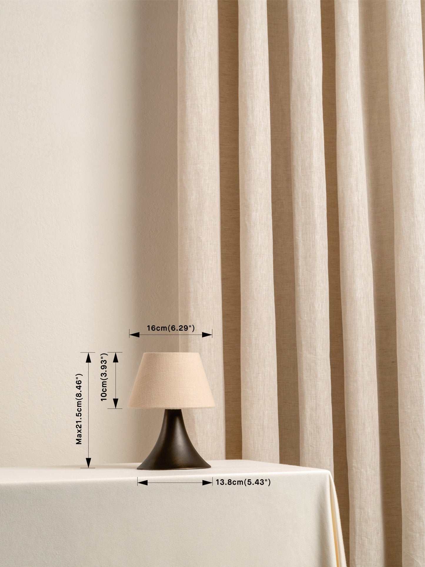 Cenare Rechargeable Table Lamp | Bronze & Linen | Portable Ambience Light | Touch Dimming | Brick by Brick London 7