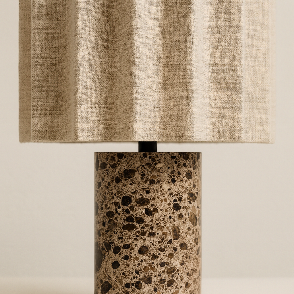 Marble Table Lamp | Cordless & Rechargeable | Bedside Light | Spanish Morola Marble | Touch Dimming | Brick by Brick