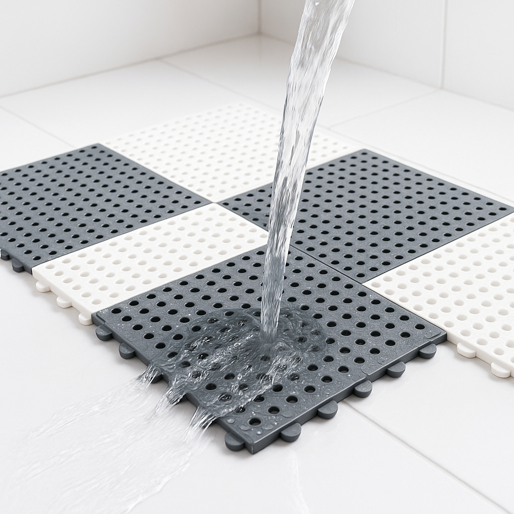 Non-Slip Shower Mat Set | Waterproof Rubber | Mold-Resistant | 11.8" x 11.8" | Quick-Dry Safety