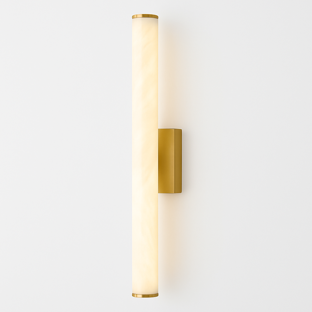 Minimalist Marble Wall Lamp | Long Strip Copper LED Sconce | Indoor Lighting | Brick by Brick