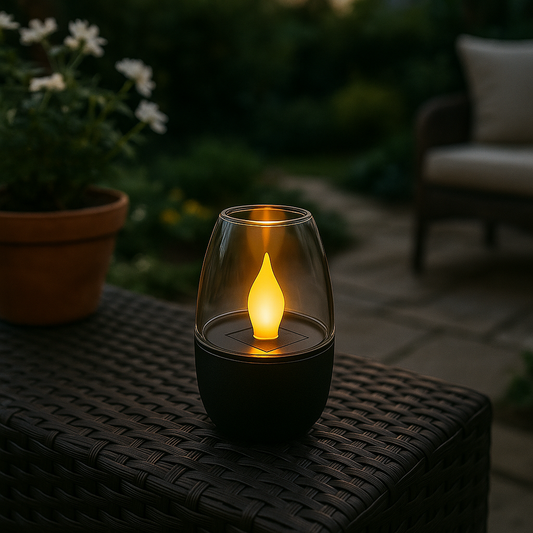Solar Outdoor Candle Light | Warm White LED | Waterproof IP44 | 6–8h Runtime | No Wiring