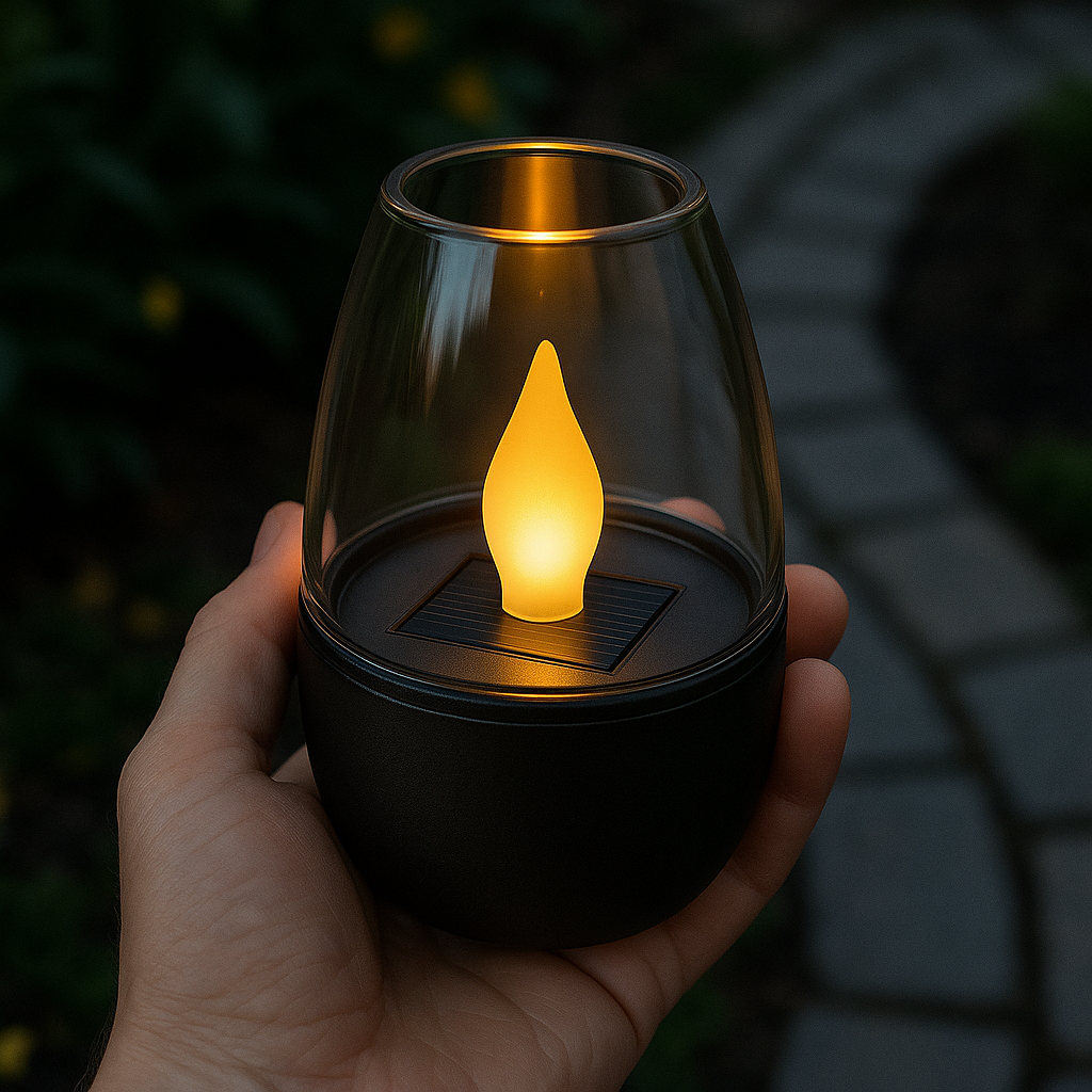 Solar Outdoor Candle Light | Warm White LED | Waterproof IP44 | 6–8h Runtime | No Wiring