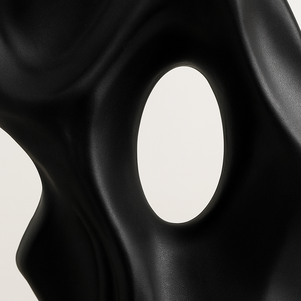Modern Sculptural Ceramic Vase | Abstract Shelf or Table Decor | Black or White Finish