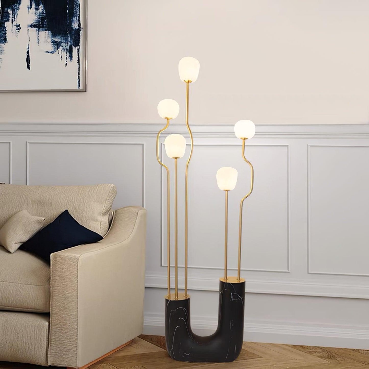 Comet Floor Lamp | Modern Floor Lamps for Living Room | 66.9 Resin & Glass | Soft White Ambient Lighting | Brick by Brick London 5
