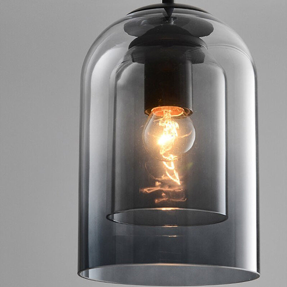 Double Layer Pendant Light | H8.66 in | Modern Glass Ceiling Fixture | Minimalist Small Hanging Lamp | Brick by Brick